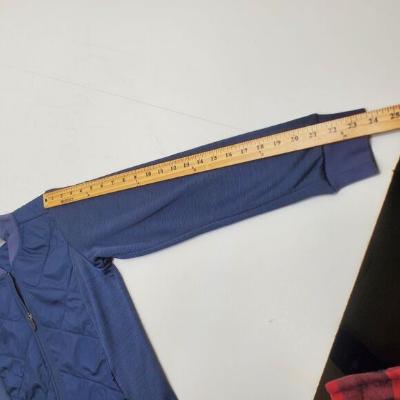 Columbia Jacket Womens M Quilted Fleece Puffer Full Zip Blue Mock Neck Pockets - Picture 8 of 13